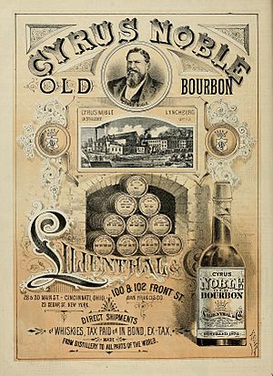 The Wasp 1882-12-23 Cyrus Noble Old Bourbon advertisement