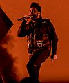 The Weeknd performing at Djakarta Warehouse Project in December 2018 (cropped)