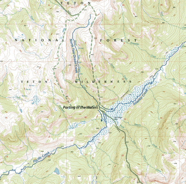 Two Ocean Pass USGS Topo