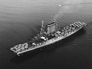 USS Lexington (CV-2) leaving San Diego on 14 October 1941
