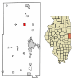 Location of Henning in Vermilion County, Illinois.
