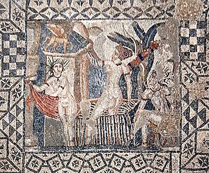 Volubilis mosaic Diana and her nymph