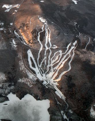 Aerial view of the ski area
