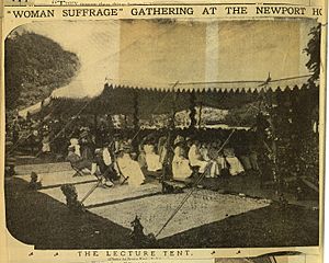 Woman suffrage gathering at the Newport Marble House of Alva Belmont on September 12, 1909