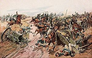 Атака Каргопольского Драгунского полка на французскую артиллерию (картина Н.С. Самокиша).jpg