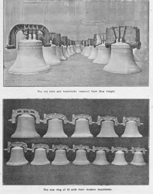 1881 and 1933 rings at St Mary-le-Bow