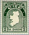 2d Map of Ireland- first Irish postage stamp