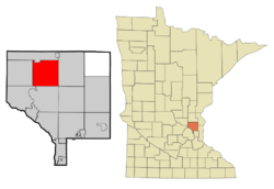 Location of the city of Oak Grovewithin Anoka County, Minnesota