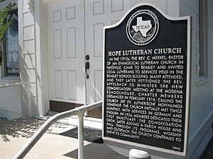 Beasley TX Hope Lutheran Historic Marker