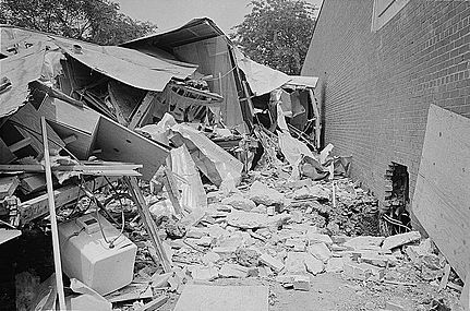 Bomb wreckage near Gaston Motel (14 May 1963)