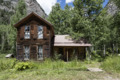 Cabin in Crystal, Colorado, a virtual ghost town in a valley on the upper Crystal River in Gunnison County, on a precipitous, a four-wheel-drive-only road between Marble and Crested Butte LCCN2015633744