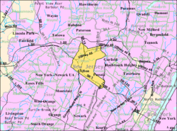 Census Bureau map of Clifton, New Jersey