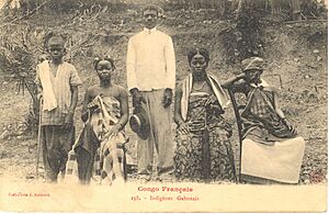 Colonial Gabon natives postcard 1905