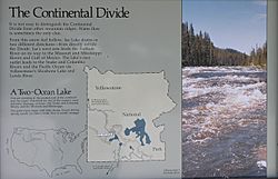 Continental Divide sign at Two-Ocean Lake