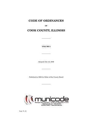Cook County IL Code of Ordinances title page