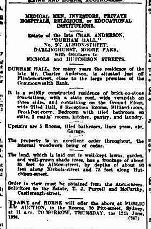 Durham Hall ad 1924
