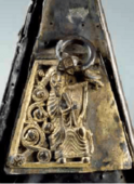 Earliest Irish harp on the Breac Máedóc reliquary