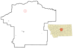 Location of Winifred, Montana