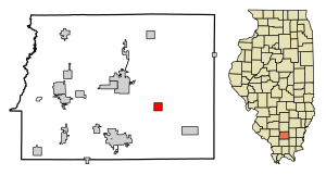 Location of Hanaford in Franklin County, Illinois.