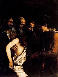 G Serodine Santa Margarita resucita a un muchacho 1620 Lienzo. 141 x 104 cm. Museo del Prado