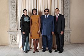 Hamad Bin Khalifa Al-Thani with Obamas