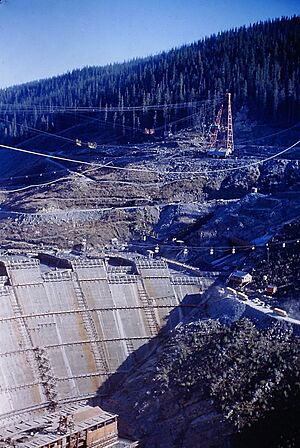 Hungry Horse Dam under construction 2 - 9-15-1951