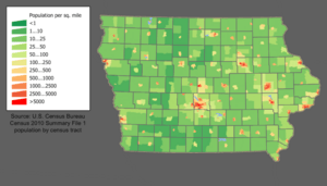 Iowa population map