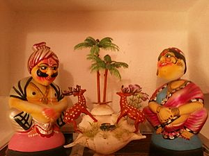 Kondapalli toys at a house in Vijayawada