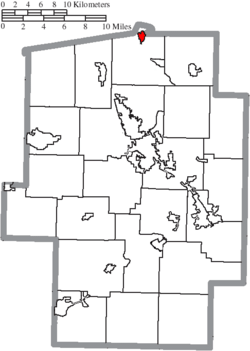 Location of Bolivar in Tuscarawas County