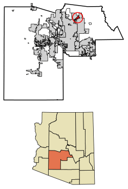 Location of Carefree in Maricopa County, Arizona