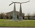 Metal sculpture adjacent to Rover Way roundabout, Cardiff - 1807638 84f130c4