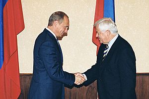 Milan Kučan and Vladimir Putin in 2002