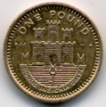 One pound coin (Gibraltar) reverse