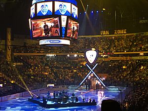 Patrick Kane's entrance at the 2016 NHL All-Star Game (24150997493)