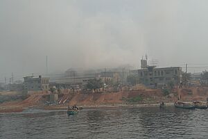 Pollution by a factory on the bank of the Buriganga near Dhaka 04