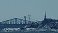 Pont de Québec et pont Pierre-Laporte, vu de la traverse Québec-Lévis