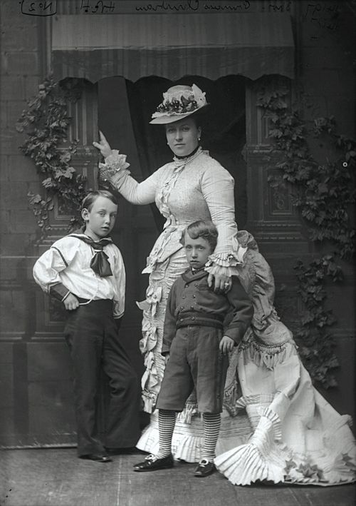 Princess Helena Augusta Victoria of Schleswig-Holstein with her two eldest children by Alexander Bassano