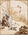 Rembrandt Harmenszoon van Rijn - The Prophet Jonah before the Walls of Nineveh, c. 1655 - Google Art Project