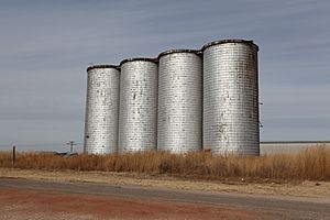 Grain silos in Roundup