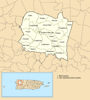 San Sebastián, Puerto Rico locator map