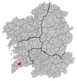 Location of the municipality of O Porriño within Galicia