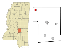 Location of Polkville, Mississippi