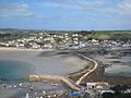 St Michael's Mount causeway and the town of Marazion - geograph.org.uk - 1852186