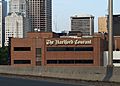 The Hartford Courant building in downtown Hartford, seen from I-84 East