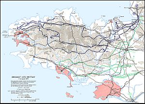 US Army official history map of the liberation of Brittany 1944