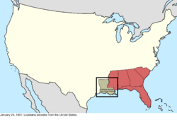 Map of the change to the international disputes involving the United States in central North America on January 26, 1861