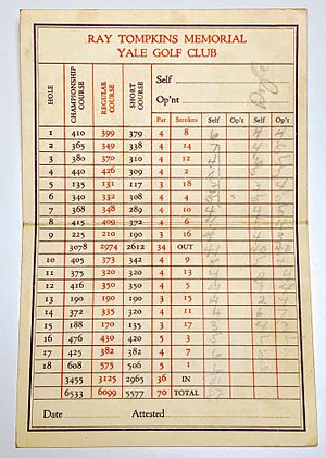 Used 1925 Ray Tompkins Memorial Yale Golf Course Scorecard