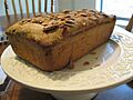 Almond pound cake, angled profile