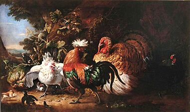 Backyard Birds (1660s), oil on canvas, 105 x 182 cm., Musée Condé