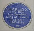 Blue Plaque Charles X of France